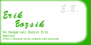 erik bozsik business card